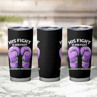 Purple Boxing Gloves Alzheimers Support Tumbler Cup His Fight Our Fight