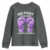 Purple Boxing Gloves Alzheimers Support Youth Sweatshirt His Fight Our Fight