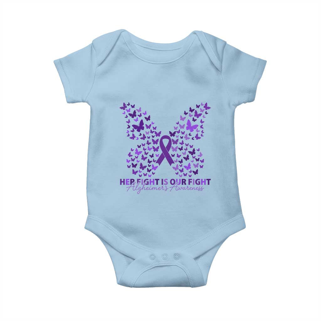 Alzheimers Awareness Butterfly Support Gift Baby Onesie Her Fight Our Fight