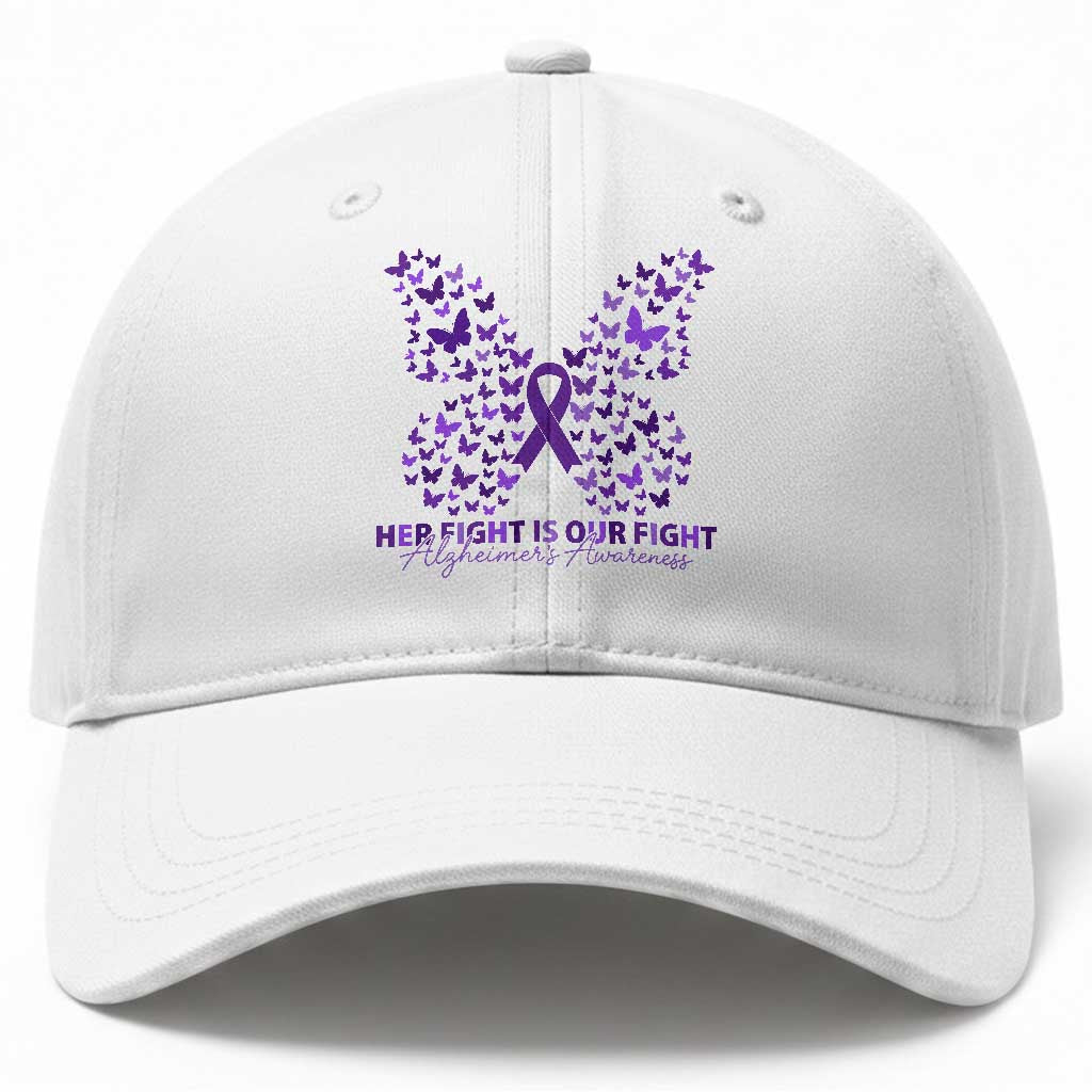 Alzheimers Awareness Butterfly Support Gift Baseball Cap Her Fight Our Fight