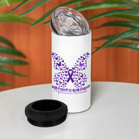 Alzheimers Awareness Butterfly Support Gift 4 in 1 Can Cooler Tumbler Her Fight Our Fight