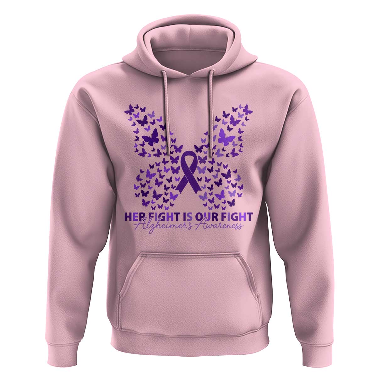 Alzheimers Awareness Butterfly Support Gift Hoodie Her Fight Our Fight