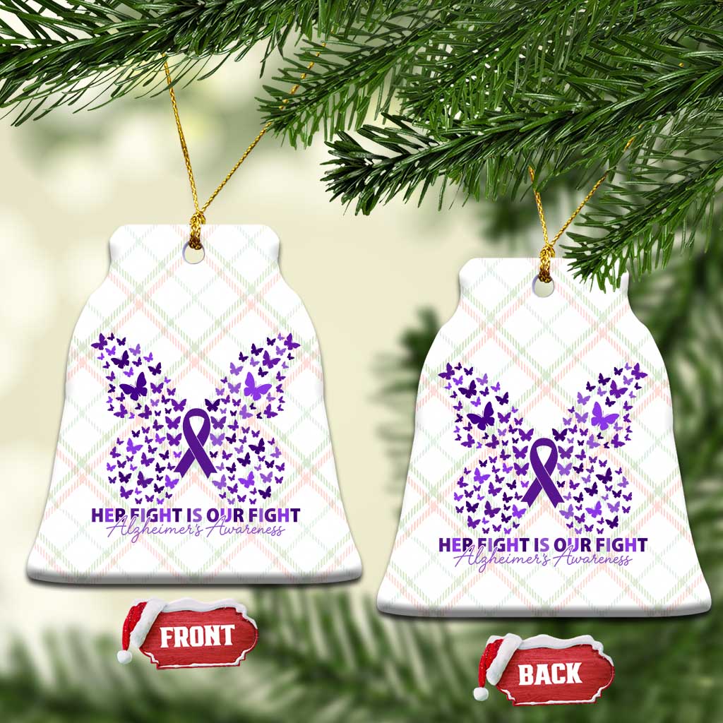 Alzheimers Awareness Butterfly Support Gift Ceramic Ornament Her Fight Our Fight