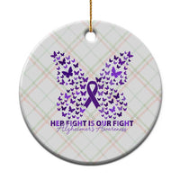 Alzheimers Awareness Butterfly Support Gift Ceramic Ornament Her Fight Our Fight