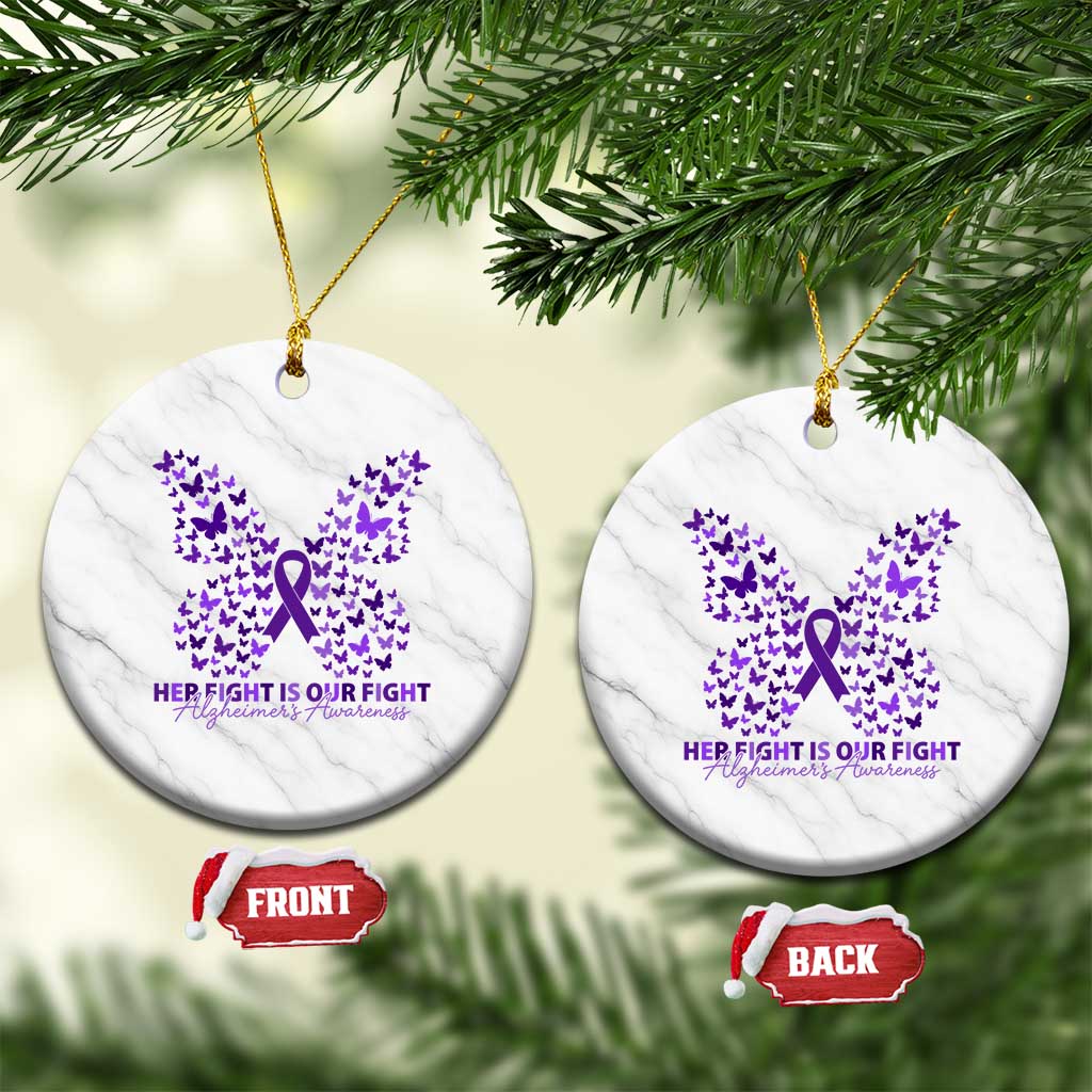 Alzheimers Awareness Butterfly Support Gift Ceramic Ornament Her Fight Our Fight