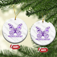 Alzheimers Awareness Butterfly Support Gift Ceramic Ornament Her Fight Our Fight