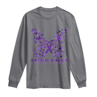Alzheimers Awareness Butterfly Support Gift Long Sleeve Shirt Her Fight Our Fight
