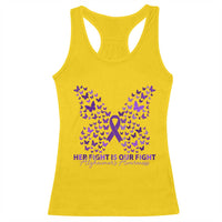 Alzheimers Awareness Butterfly Support Gift Racerback Tank Top Her Fight Our Fight