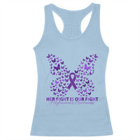 Alzheimers Awareness Butterfly Support Gift Racerback Tank Top Her Fight Our Fight