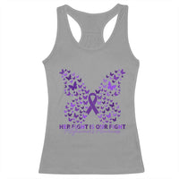 Alzheimers Awareness Butterfly Support Gift Racerback Tank Top Her Fight Our Fight