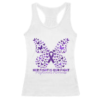 Alzheimers Awareness Butterfly Support Gift Racerback Tank Top Her Fight Our Fight