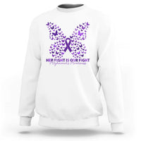 Alzheimers Awareness Butterfly Support Gift Sweatshirt Her Fight Our Fight