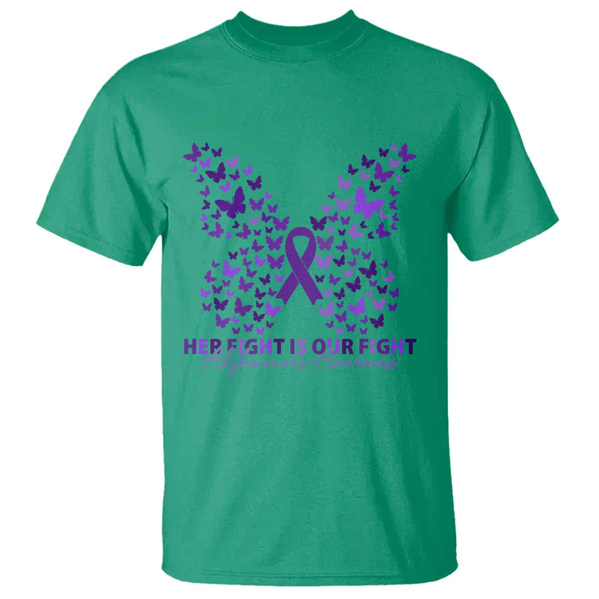 Alzheimers Awareness Butterfly Support Gift T Shirt Her Fight Our Fight