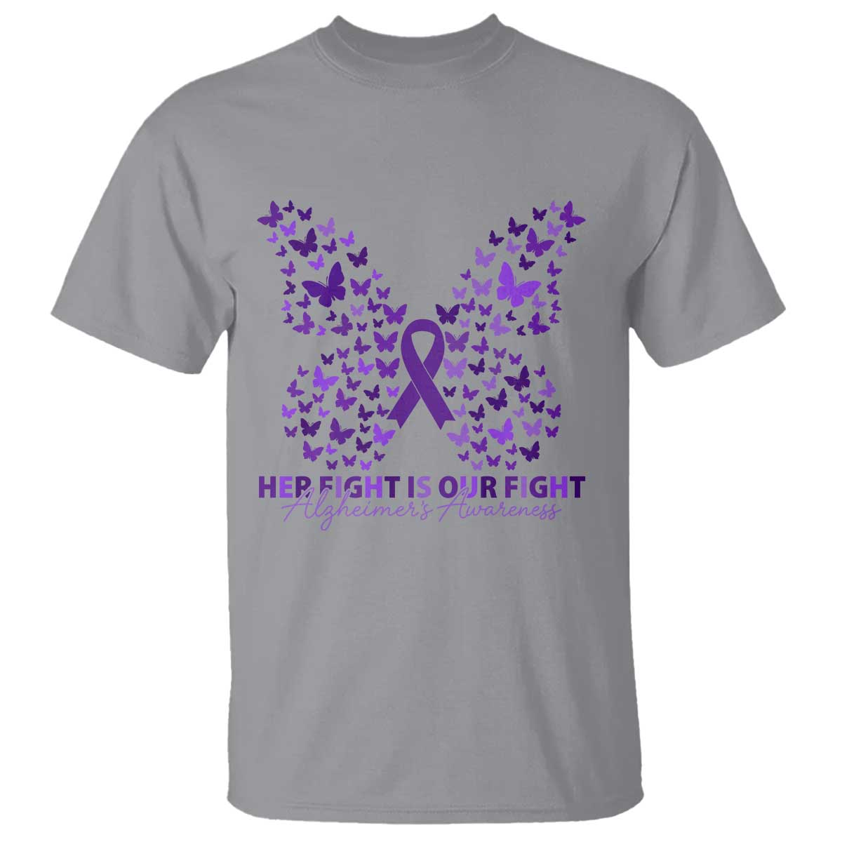 Alzheimers Awareness Butterfly Support Gift T Shirt Her Fight Our Fight