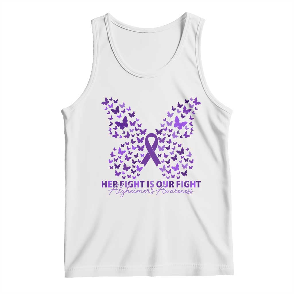 Alzheimers Awareness Butterfly Support Gift Tank Top Her Fight Our Fight