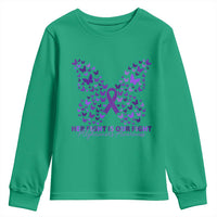 Alzheimers Awareness Butterfly Support Gift Youth Sweatshirt Her Fight Our Fight