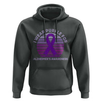 I Wear Purple For Alzheimers Hoodie Vintage Sunset Purple Ribbon Graphic