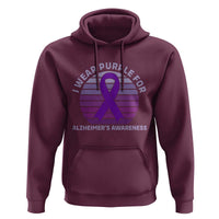 I Wear Purple For Alzheimers Hoodie Vintage Sunset Purple Ribbon Graphic