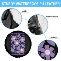Alzheimers Purple Floral Retro Graphic Spare Tire Cover I Will Remember For You