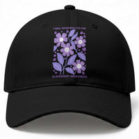 Alzheimers Purple Floral Retro Graphic Baseball Cap I Will Remember For You