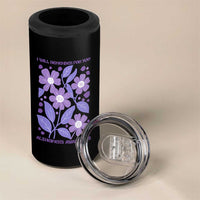 Alzheimers Purple Floral Retro Graphic 4 in 1 Can Cooler Tumbler I Will Remember For You