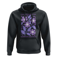 Alzheimers Purple Floral Retro Graphic Hoodie I Will Remember For You