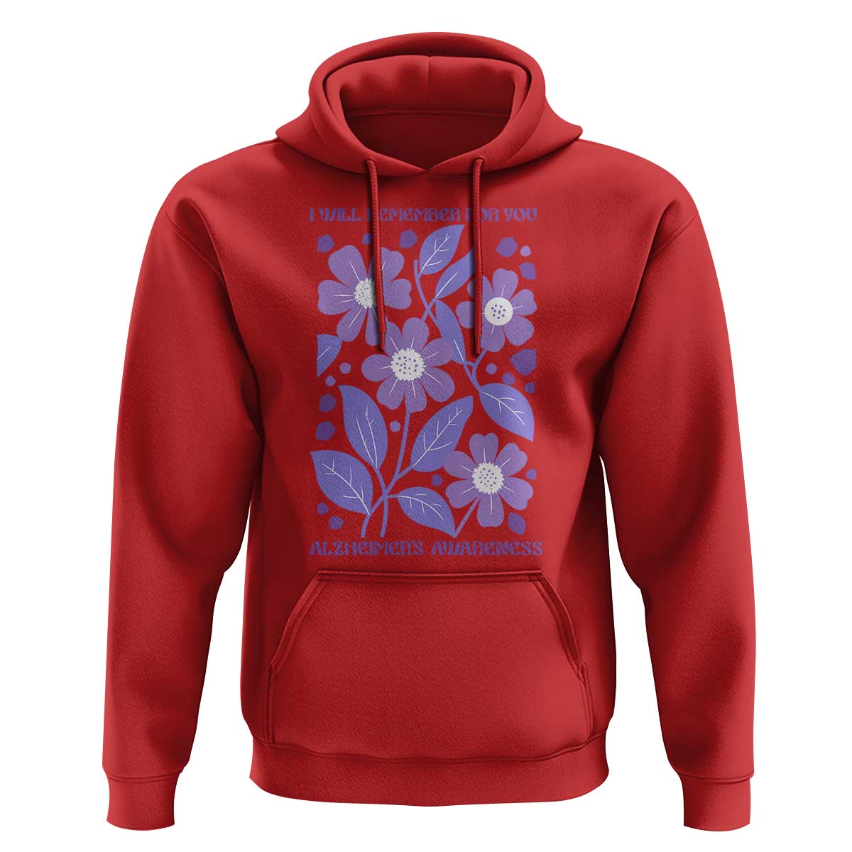 Alzheimers Purple Floral Retro Graphic Hoodie I Will Remember For You