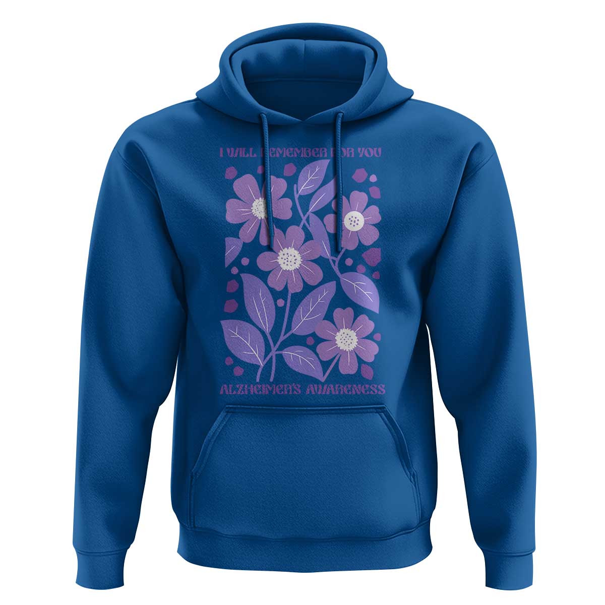 Alzheimers Purple Floral Retro Graphic Hoodie I Will Remember For You