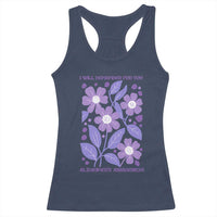 Alzheimers Purple Floral Retro Graphic Racerback Tank Top I Will Remember For You