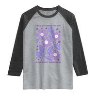 Alzheimers Purple Floral Retro Graphic Raglan Shirt I Will Remember For You