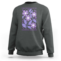 Alzheimers Purple Floral Retro Graphic Sweatshirt I Will Remember For You