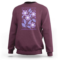 Alzheimers Purple Floral Retro Graphic Sweatshirt I Will Remember For You