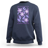 Alzheimers Purple Floral Retro Graphic Sweatshirt I Will Remember For You
