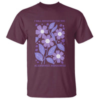Alzheimers Purple Floral Retro Graphic T Shirt I Will Remember For You
