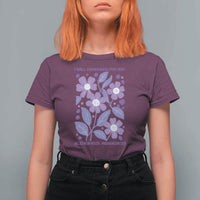 Alzheimers Purple Floral Retro Graphic T Shirt For Women I Will Remember For You