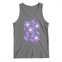Alzheimers Purple Floral Retro Graphic Tank Top I Will Remember For You