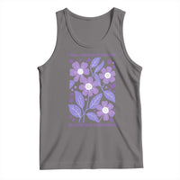 Alzheimers Purple Floral Retro Graphic Tank Top I Will Remember For You