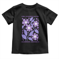 Alzheimers Purple Floral Retro Graphic Toddler T Shirt I Will Remember For You