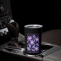 Alzheimers Purple Floral Retro Graphic Tumbler Cup I Will Remember For You