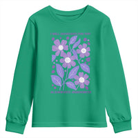 Alzheimers Purple Floral Retro Graphic Youth Sweatshirt I Will Remember For You