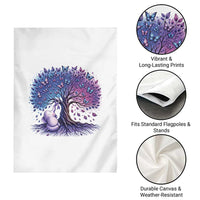 Purple Elephant Butterfly Ribbon Garden Flag Tree Of Life Alzheimers Support