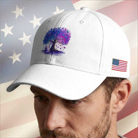 Purple Elephant Butterfly Ribbon Baseball Cap Tree Of Life Alzheimers Support