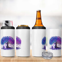 Purple Elephant Butterfly Ribbon 4 in 1 Can Cooler Tumbler Tree Of Life Alzheimers Support
