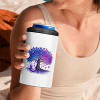 Purple Elephant Butterfly Ribbon 4 in 1 Can Cooler Tumbler Tree Of Life Alzheimers Support