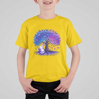 Purple Elephant Butterfly Ribbon T Shirt For Kid Tree Of Life Alzheimers Support
