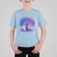 Purple Elephant Butterfly Ribbon T Shirt For Kid Tree Of Life Alzheimers Support