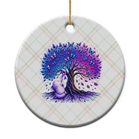 Purple Elephant Butterfly Ribbon Ceramic Ornament Tree Of Life Alzheimers Support