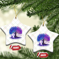Purple Elephant Butterfly Ribbon Ceramic Ornament Tree Of Life Alzheimers Support