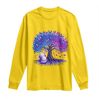 Purple Elephant Butterfly Ribbon Long Sleeve Shirt Tree Of Life Alzheimers Support