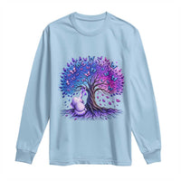 Purple Elephant Butterfly Ribbon Long Sleeve Shirt Tree Of Life Alzheimers Support